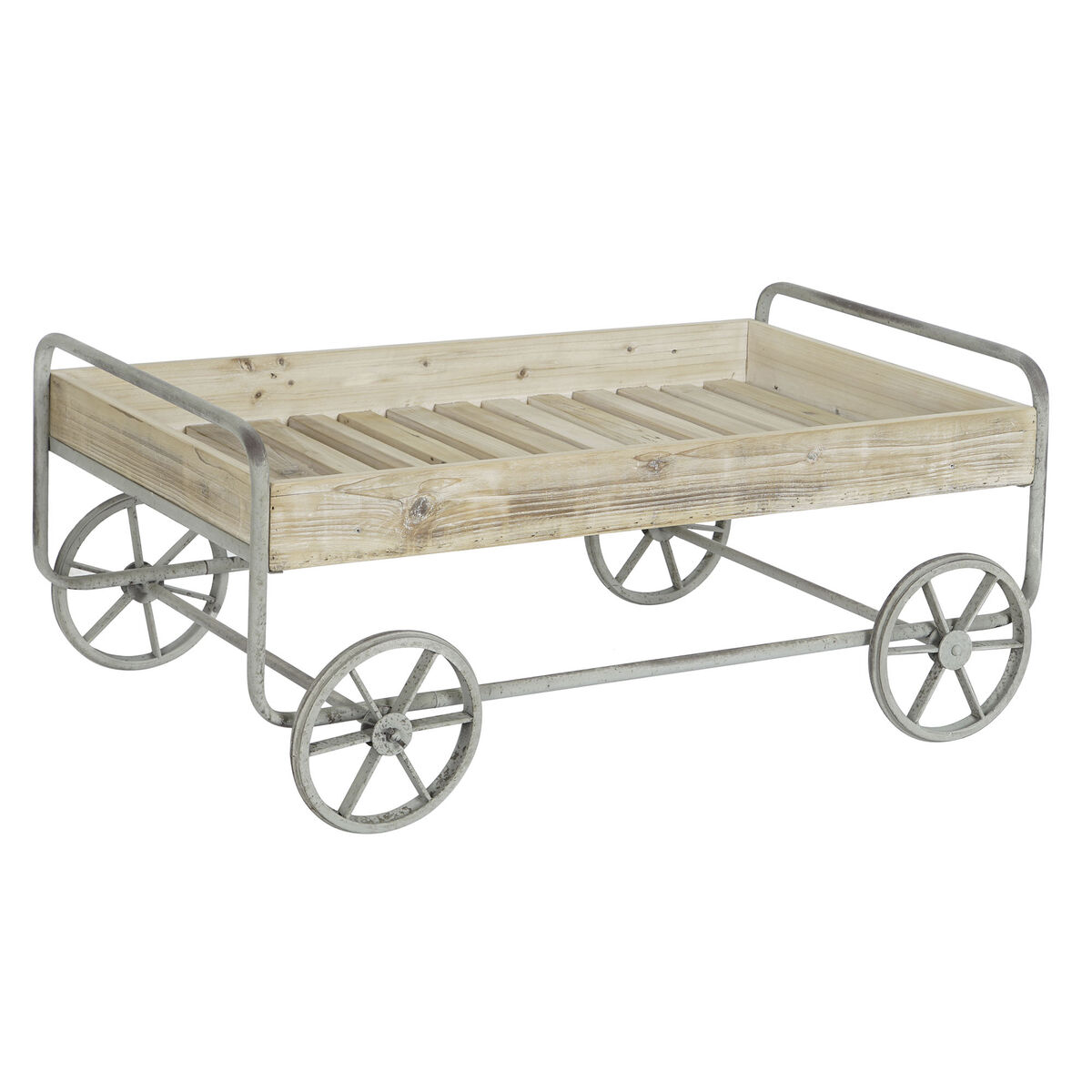 Cart DKD Home Decor 110 x 67 x 46 cm Fir Natural Grey Metal Fir wood