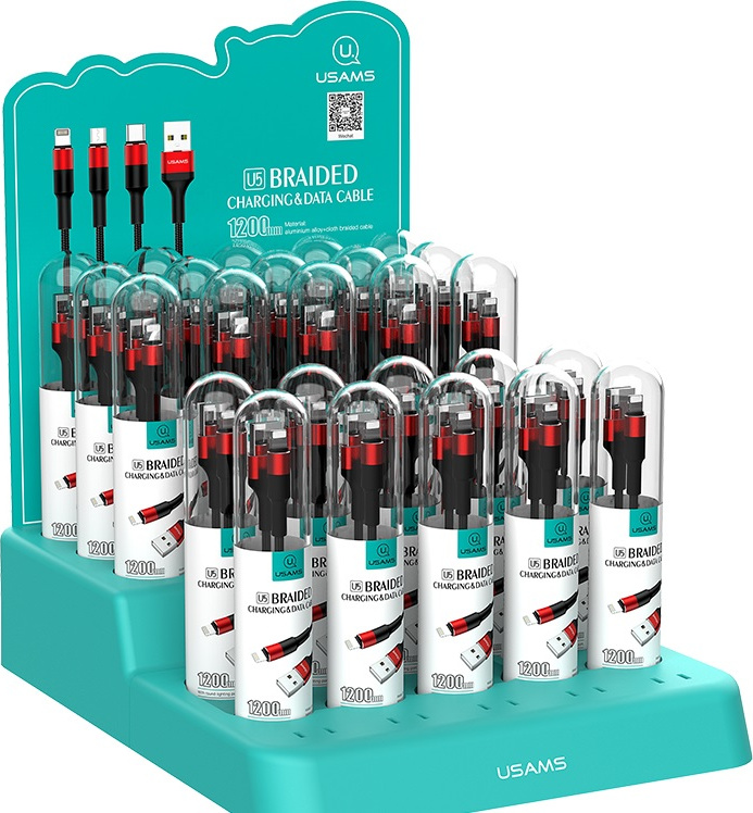 USAMS Nylon Cable U5 2A Lightning red 1,2m SJ220IP02 (US-SJ220)