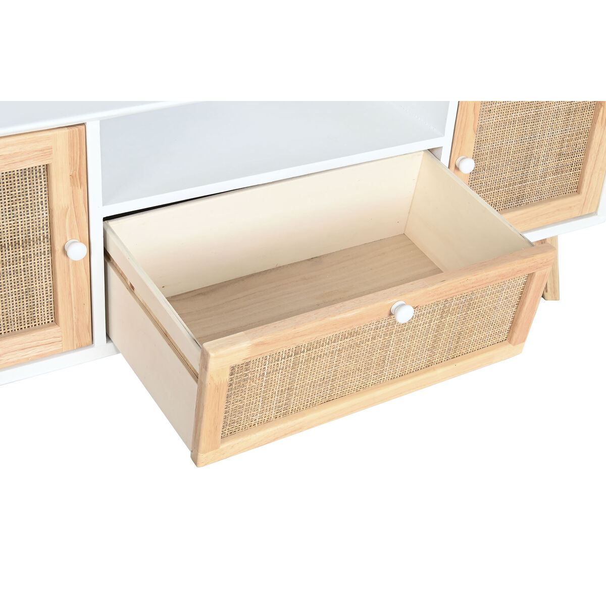 MebleTV DKD Home Decor 120 x 30 x 50 cm Biały Rattan Drewno paulowni