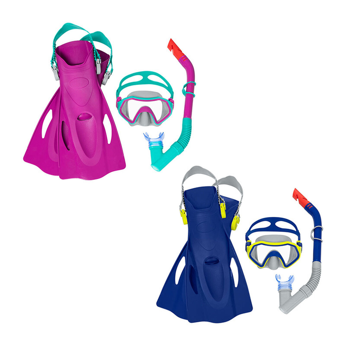 Diving Goggles with Snorkle and Fins Bestway 37-41 Blue (1 Unit)