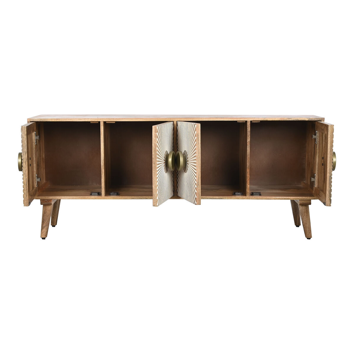 TV furniture Home ESPRIT Golden Natural Wood 145 x 40 x 60 cm