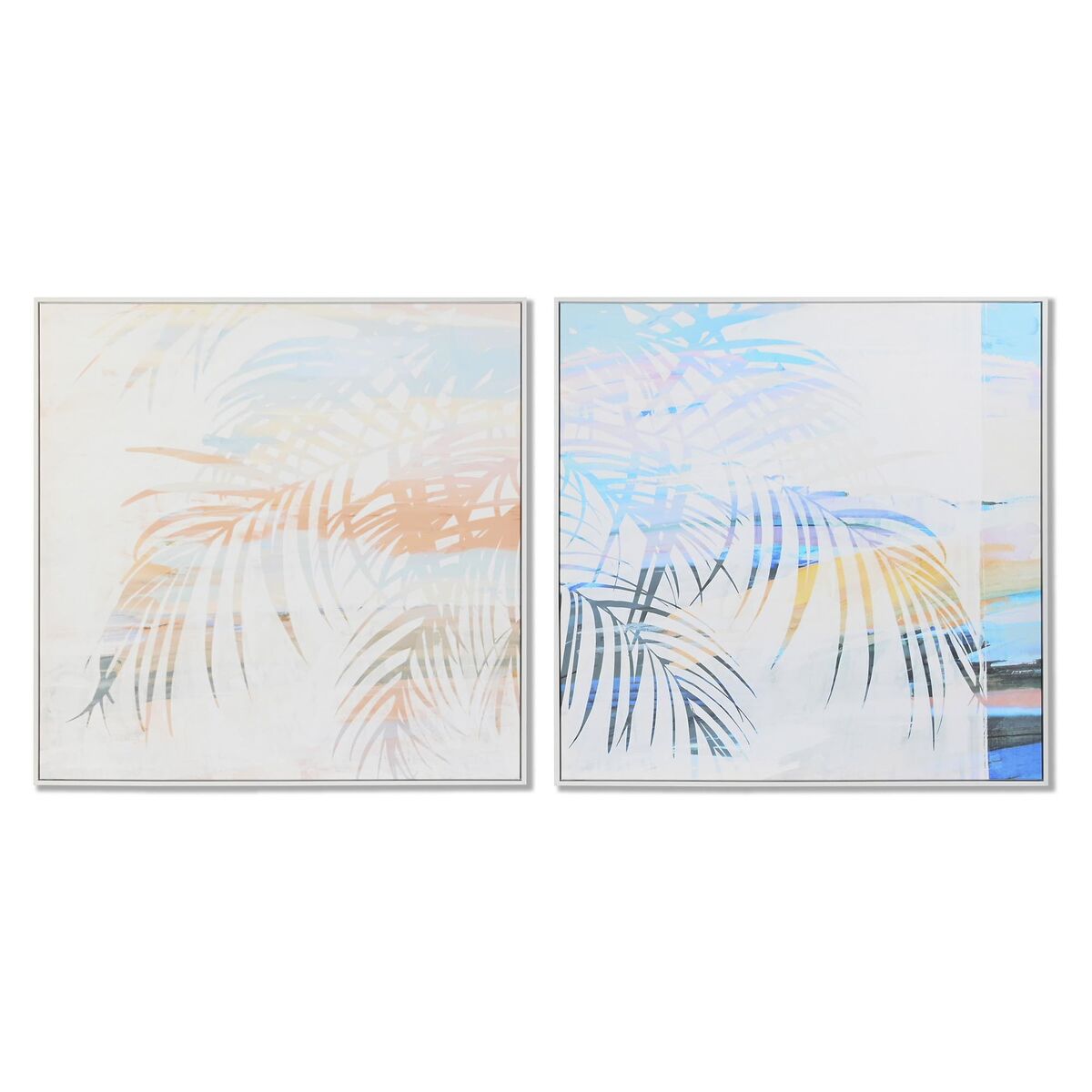 Painting DKD Home Decor Palms 100 x 4 x 100 cm Tropical (2 Units)