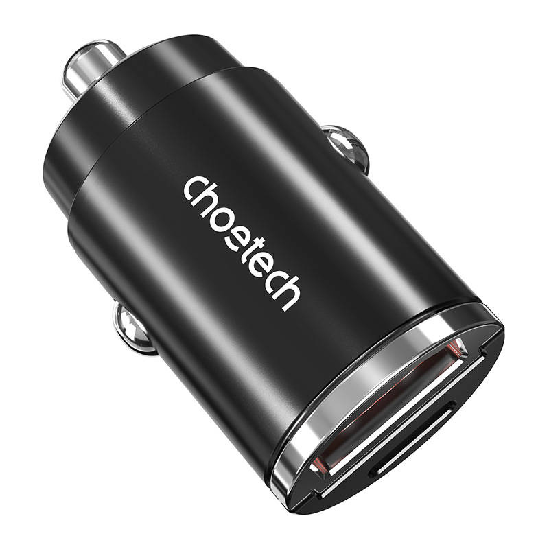 Choetech TC0006 1xUSB-A, 1xUSB-C, PD 3.0, 30W car charger (black)