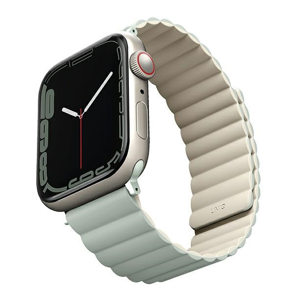 UNIQ Revix strap Apple Watch 4/5/6/7/8/SE/SE2/9/10 40/41/42mm Reversible Magnetic green-beige/sage-beige