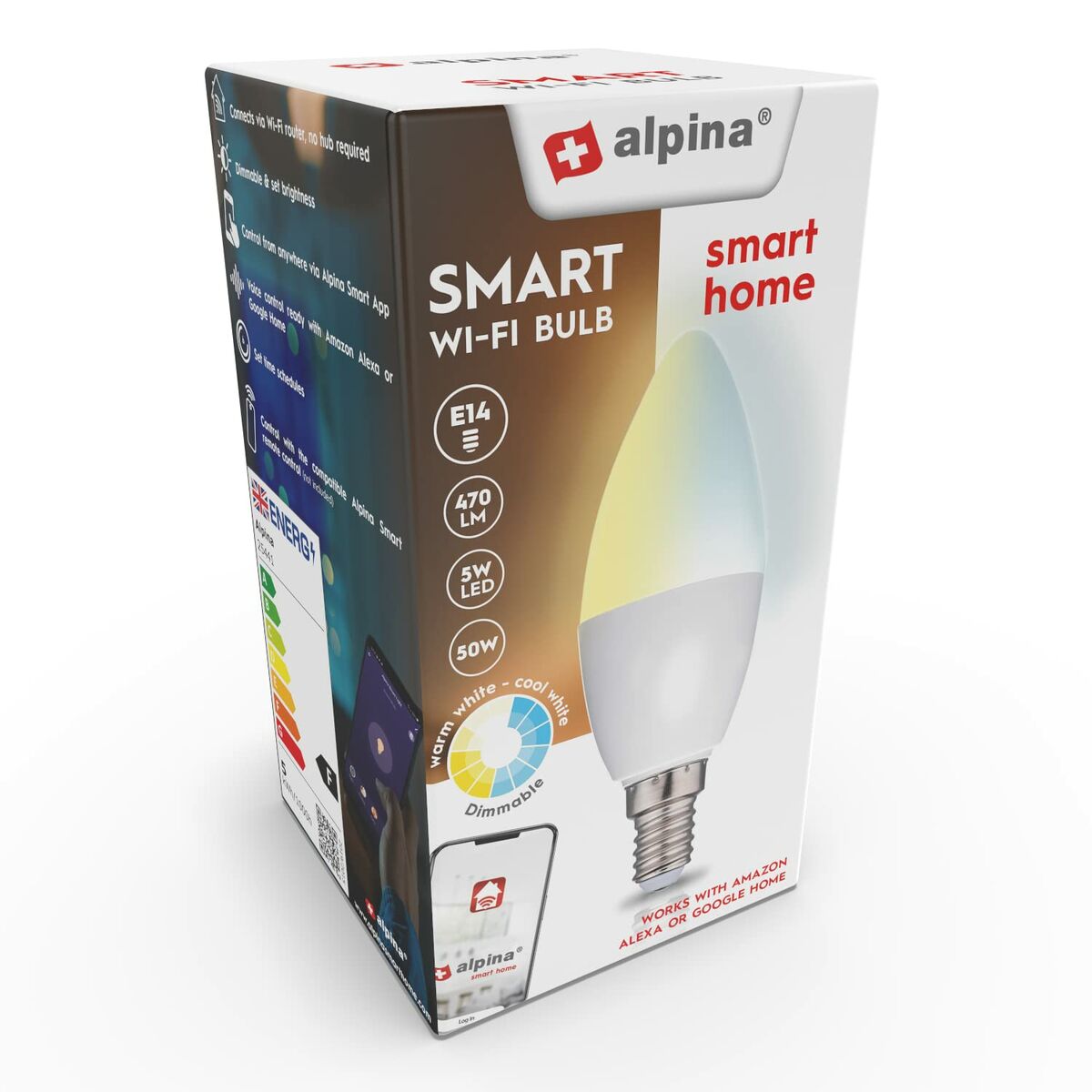 Smart Light bulb Alpina RGB 4,9 W 2700-6500 K E14 470 lm Wi-Fi