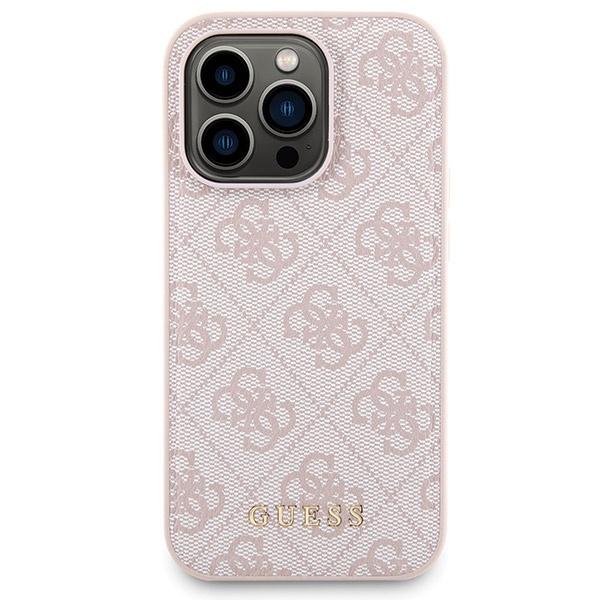 Guess GUBPM5P15L4GEMGP Apple iPhone 15 Pro hardcase + Powerbank 5000mAh MagSafe 4G Metal Logo pink