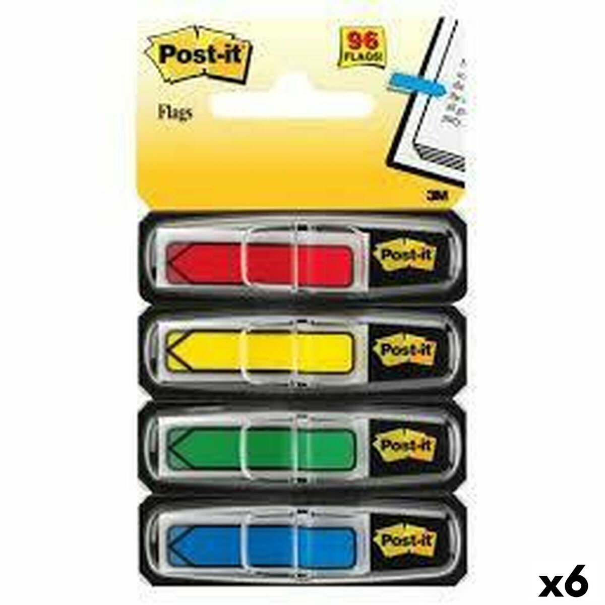 Zestaw karteczek samoprzylepnych Post-it Index 12 x 43,1 mm Wielokolorowy 96 Kartki (6 Sztuk)
