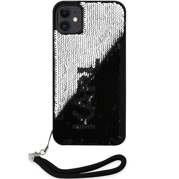 Karl Lagerfeld KLHCN61PSQRKS Apple iPhone 11/XR silver hardcase Sequins Cord