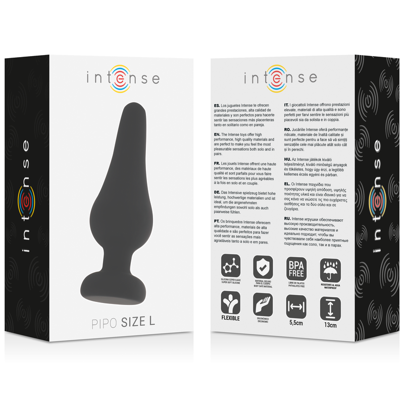 INTENSE ANAL PLUG PIPO L SILICONE BLACK 13 CM