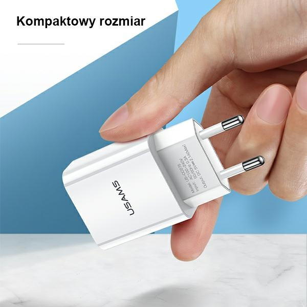 USAMS Wall Charger 1xUSB T18 2,1A white Fast Charging CC075TC01