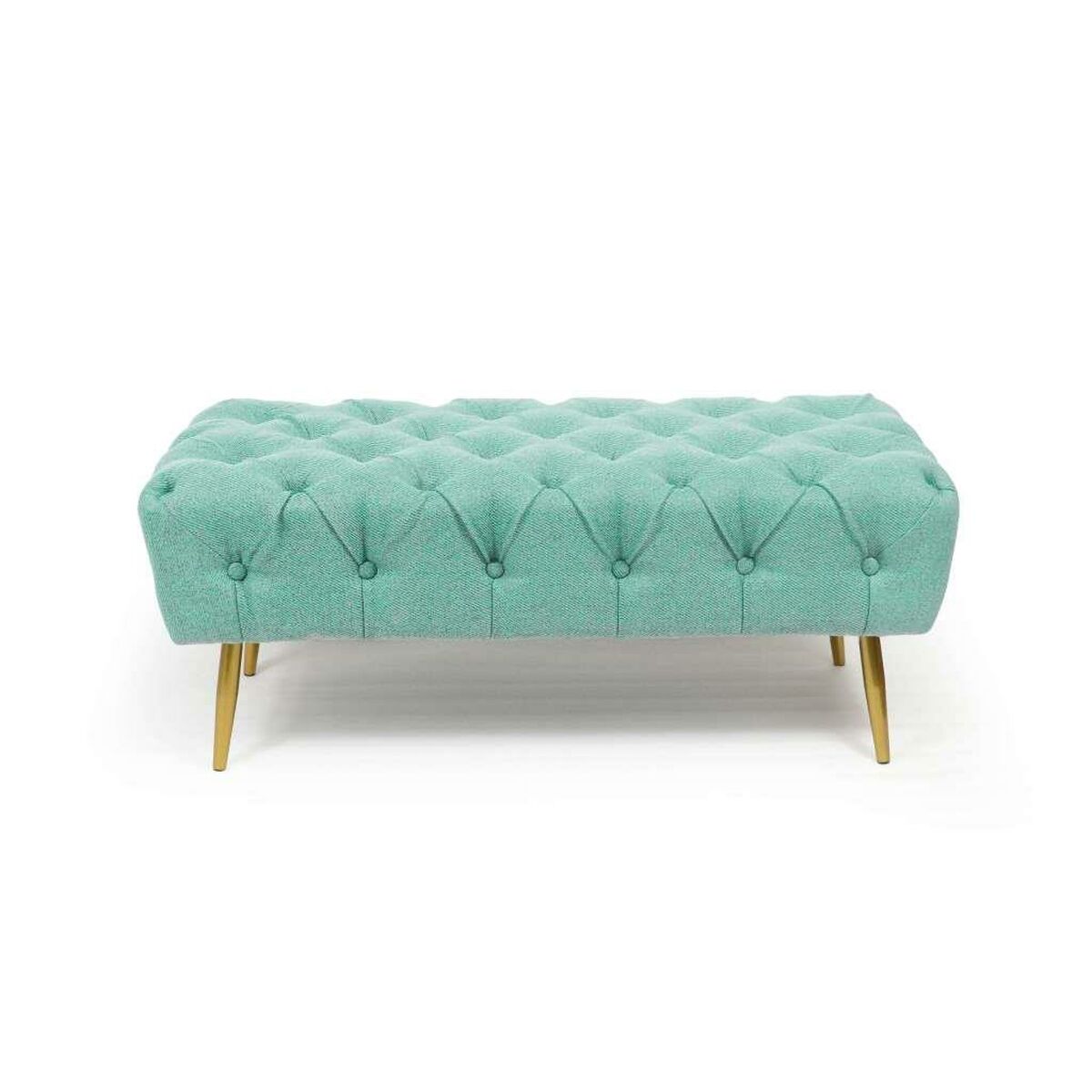 Bench DKD Home Decor Green Golden Metal 103 x 46 x 42 cm