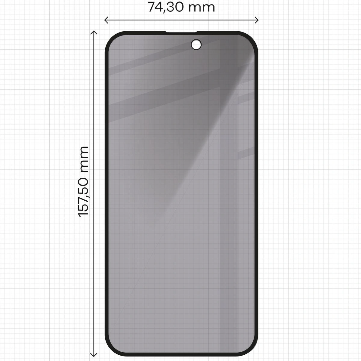 Bizon Glass Edge Shadow Apple iPhone 15 Plus tinted with a black frame