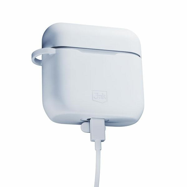 3MK Silicon Case Apple AirPods 3 + carabiner white