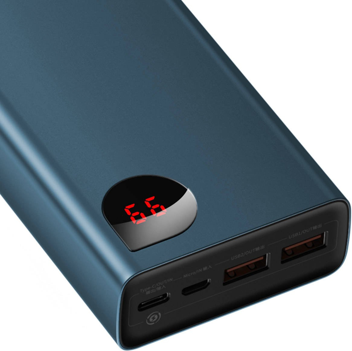 Baseus Adaman Metal Power Bank 20000mAh PD QC 3.0 65W 2xUSB + USB-C + micro USB (Blue)