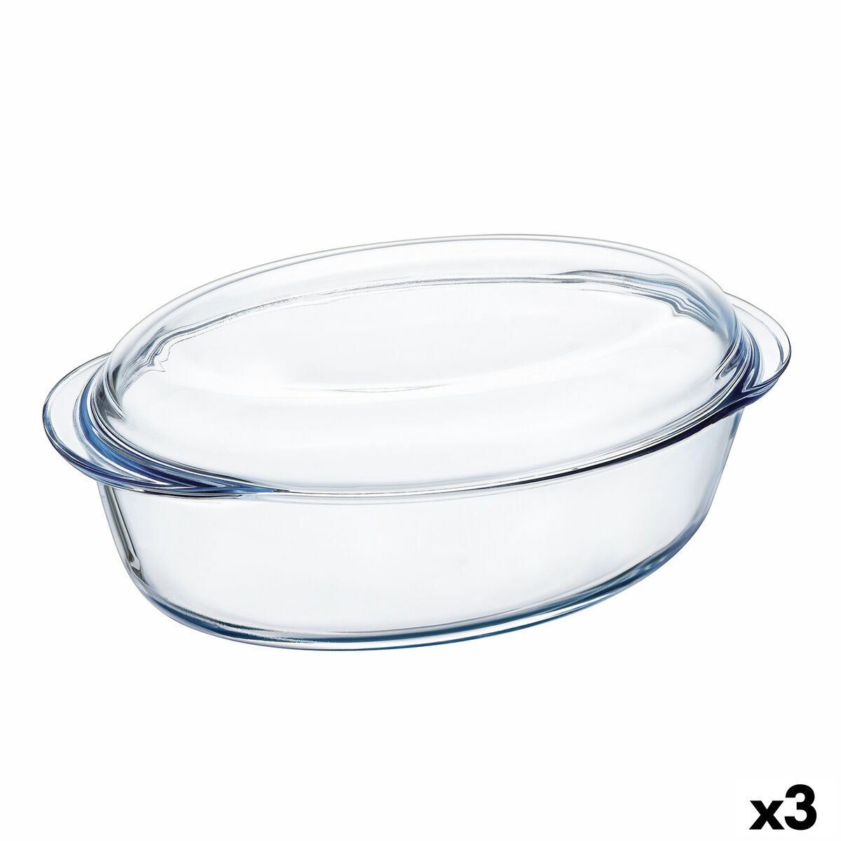 Oven Dish Pyrex Classic With lid 33 x 20 x 10 cm Transparent Glass (3 Units)