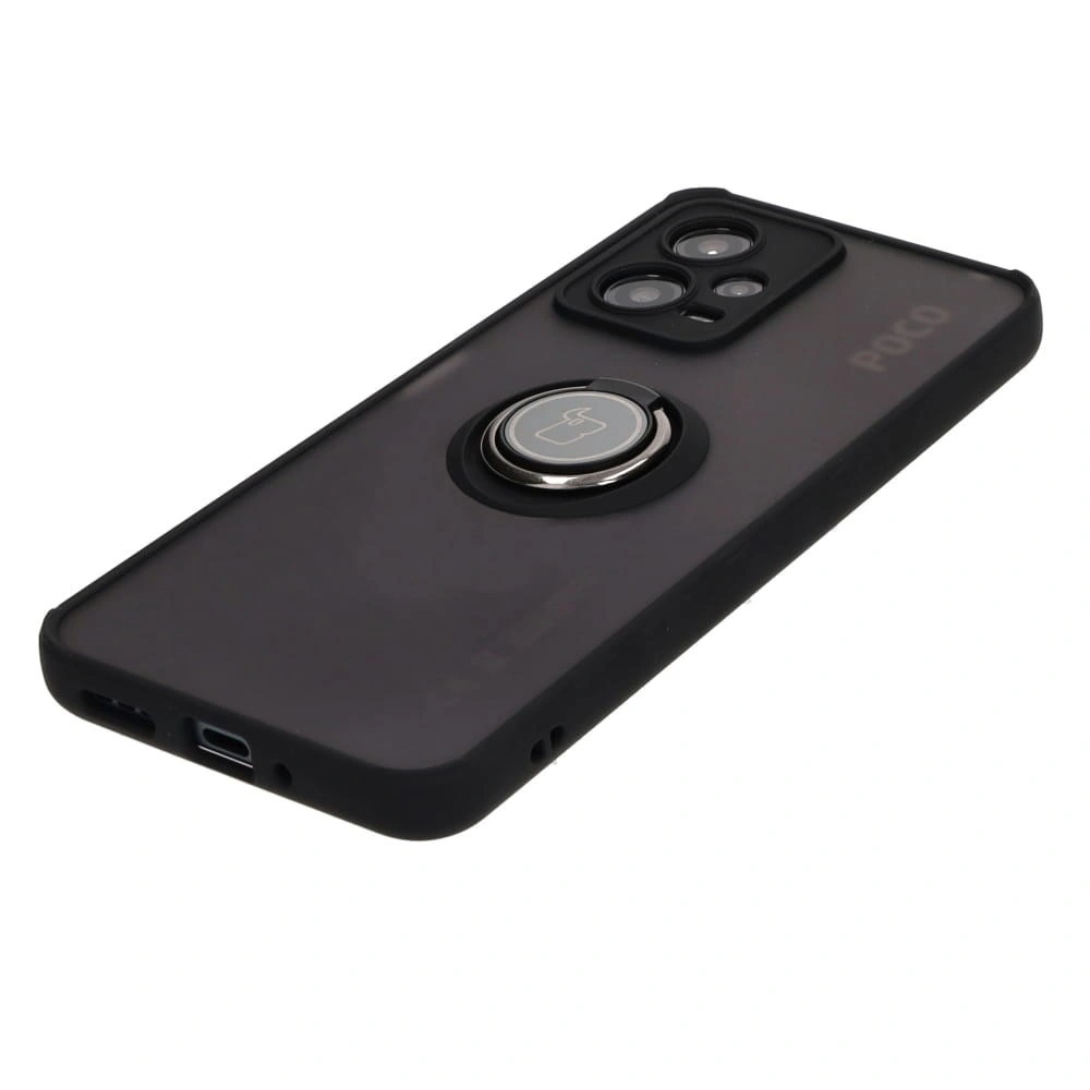 Bizon Case Hybrid Ring Xiaomi Poco X5 / Redmi Note 12 5G smoky with a black frame