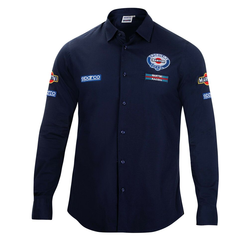 Men’s Long Sleeve Shirt Sparco Martini Racing Blue (Size S)