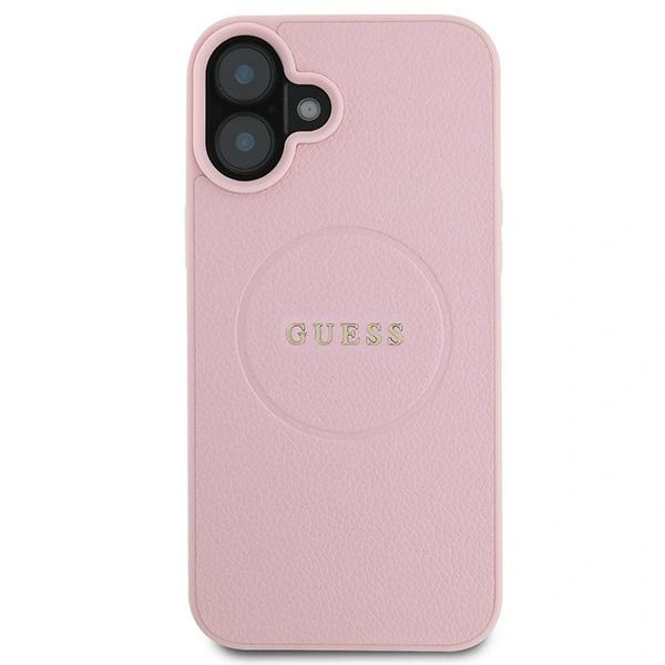 Case Guess GUHMP16MPGHSMMP Apple iPhone 16 Plus hardcase Grained Ring MagSafe pink