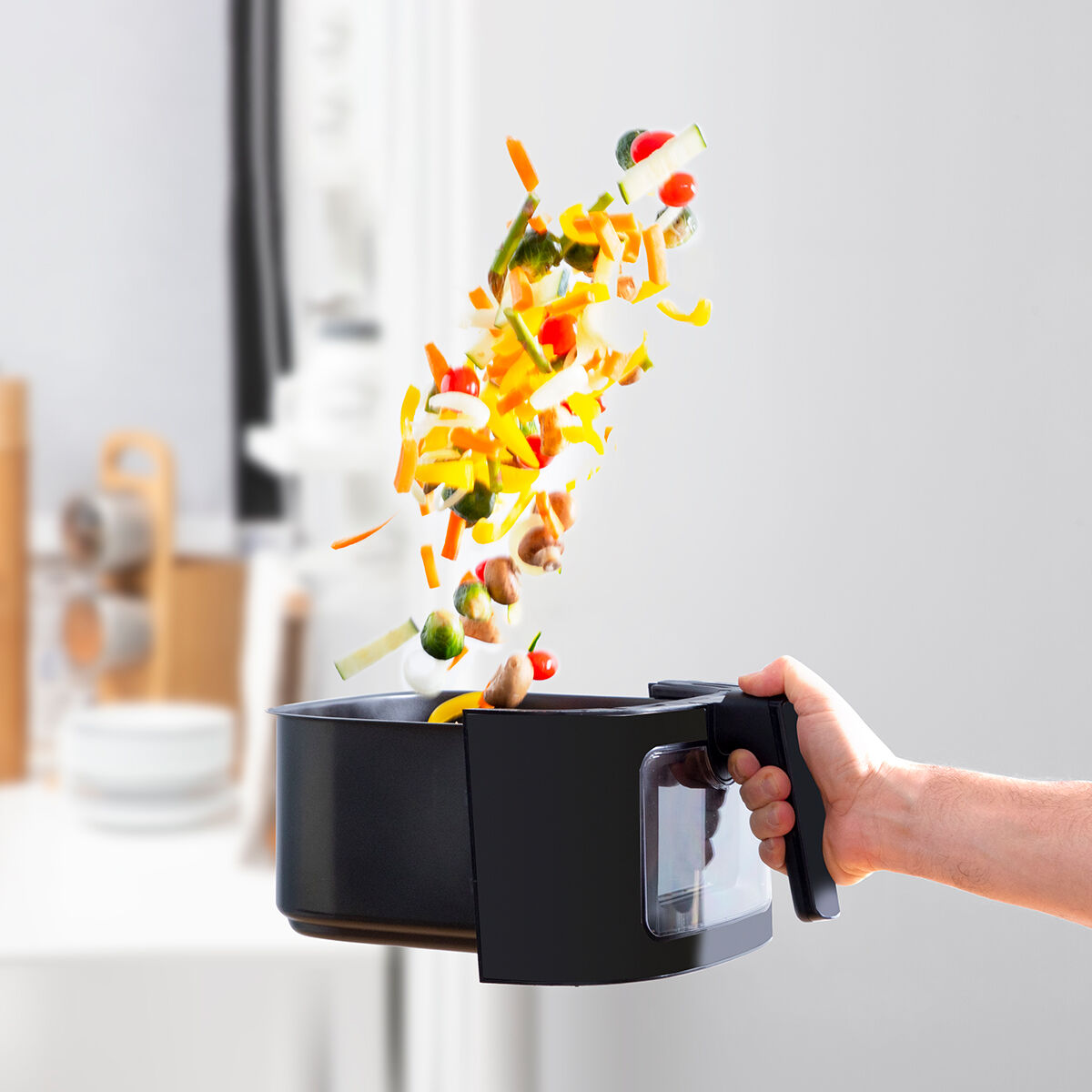Oil-free Fryer with Weighing Scale InnovaGoods Fryinn Balance 5000 Black Stainless steel 1500 W 5 L Oil-free Fryer with Weighing Scale InnovaGoods Fryinn Balance 5000 Black Stainless steel 1500 W 5 L