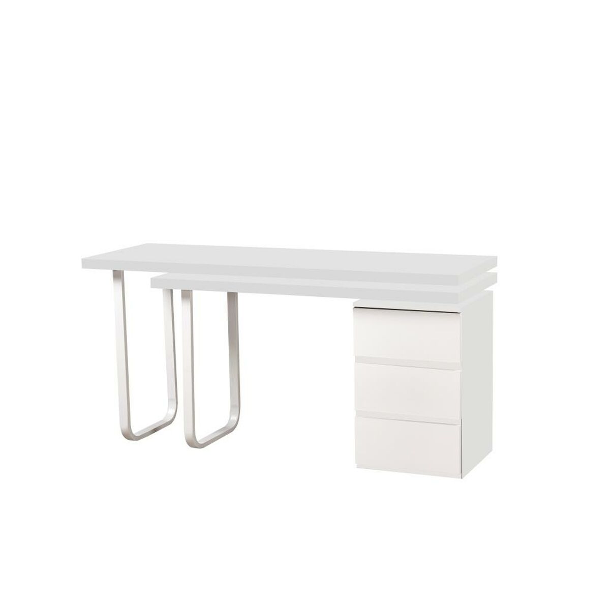 Desk DKD Home Decor 150 x 120 x 75 cm Natural Metal White MDF Wood