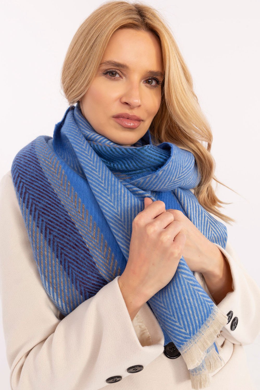  Shawl model 206040 AT  blue