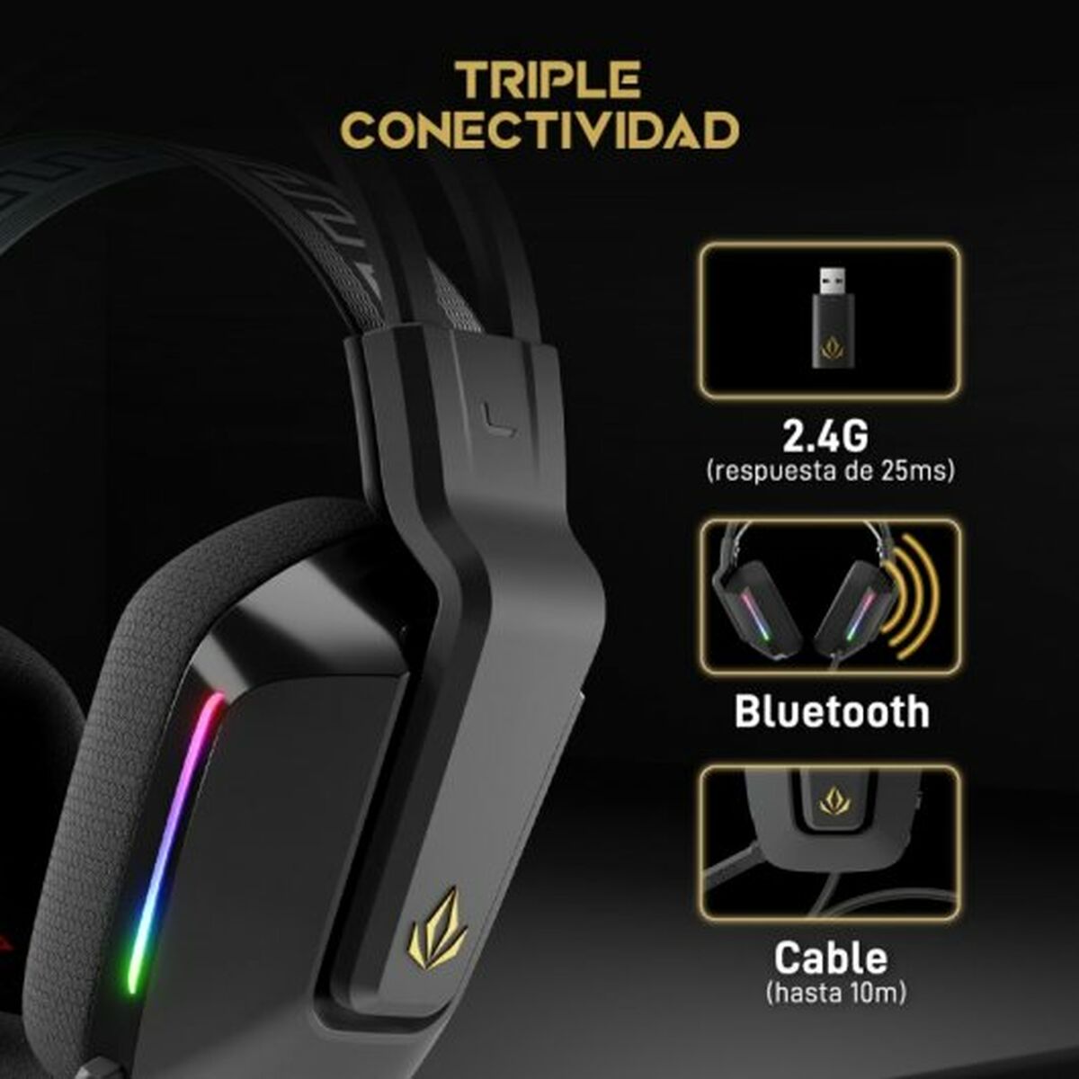 Bluetooth Headset with Microphone Forgeon Captain RGB