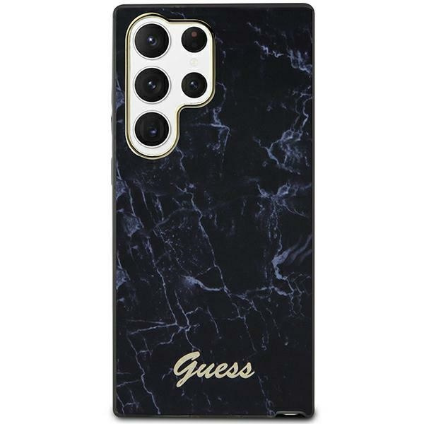 Guess GUHCS23LPCUMAK Samsung Galaxy S23 Ultra black hardcase Marble