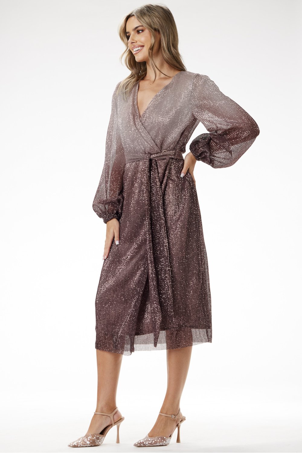  Evening dress model 204243 awama  brown