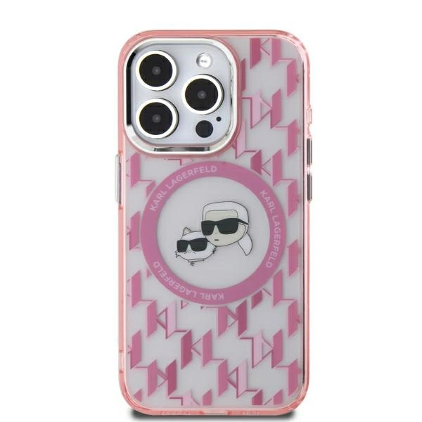 Karl Lagerfeld KLHMP15MHMCKMHP Apple iPhone 15 Plus IML Monogram Karl&Choupette Head MagSafe pink