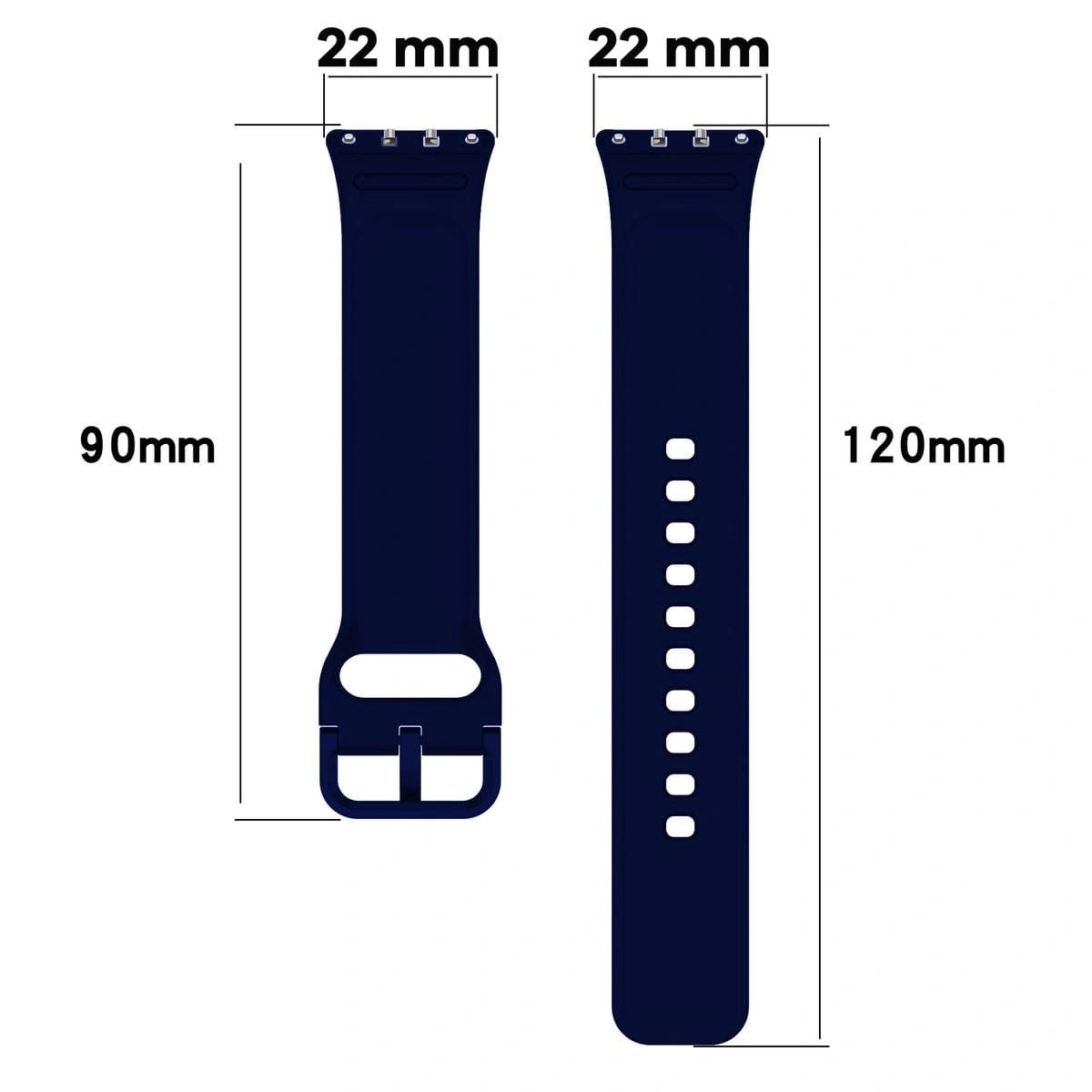 Bizon Strap Watch Silicone Samsung Galaxy Fit 3 navy blue
