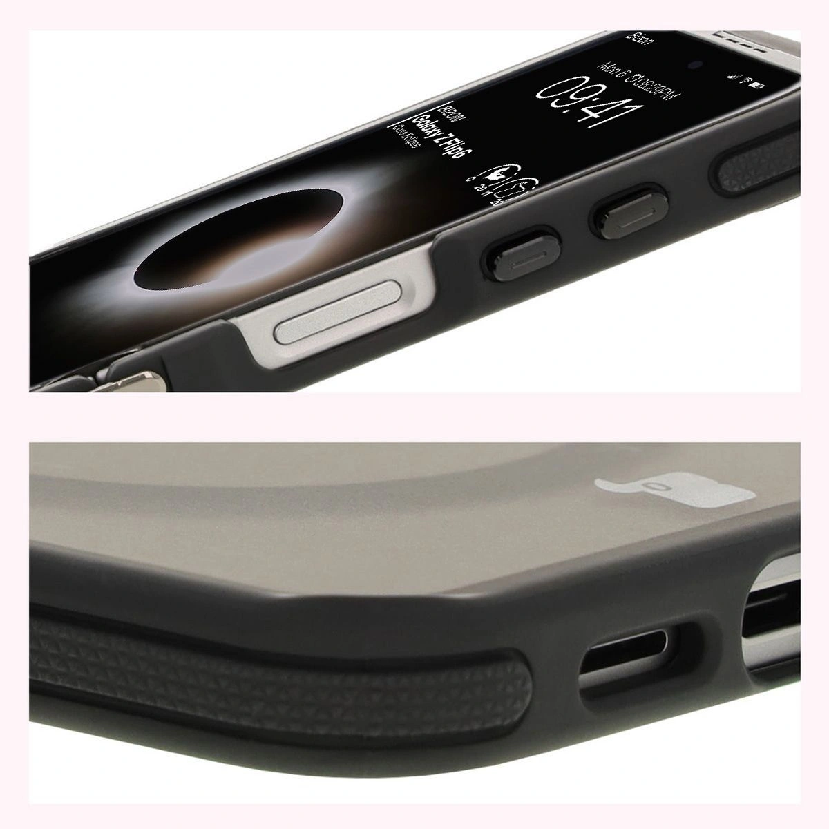 Bizon Case Eclipse Samsung Galaxy Z Flip6 smoky with a black frame