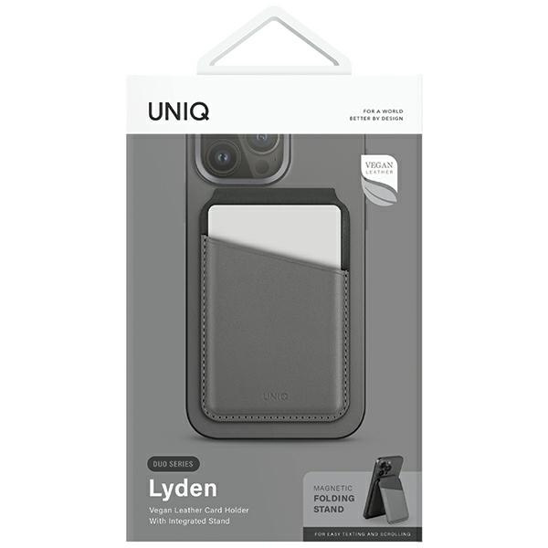 UNIQ Lyden DS RFID magnetic wallet with stand function charcoal grey-black
