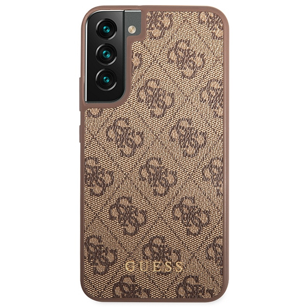 Guess GUHCS23SG4GFBR Samsung Galaxy S23 brown hard case 4G Metal Gold Logo