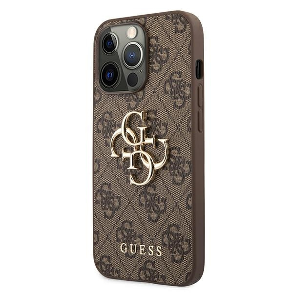 Guess GUHCP13X4GMGBR Apple iPhone 13 Pro Max brown hardcase 4G Big Metal Logo