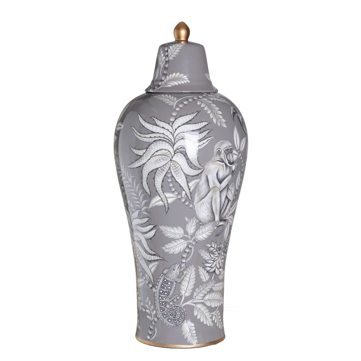 Vase Ceramic Grey Monkey 30 x 30 x 72 cm