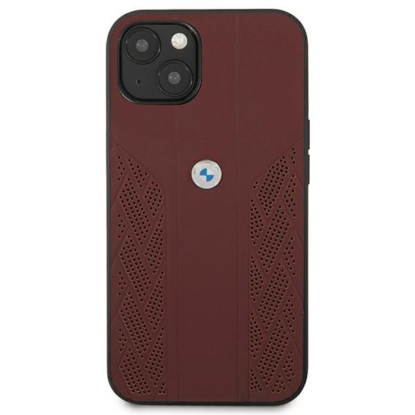 BMW BMHCP13MRSPPR Apple iPhone 13 red hardcase Leather Curve Perforate