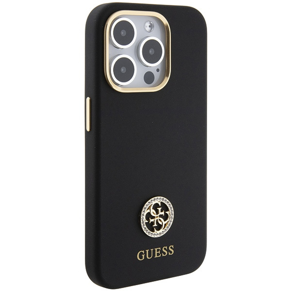 Guess GUHCP15LM4DGPK Apple iPhone 15 Pro hardcase Silicone Logo Strass 4G black