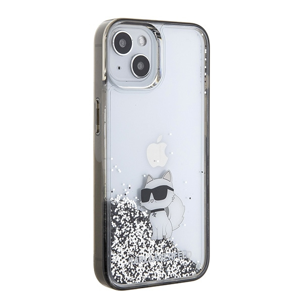 Karl Lagerfeld KLHCP15SLKCNSK Apple iPhone 15 hardcase Liquid Glitter Choupette transparent