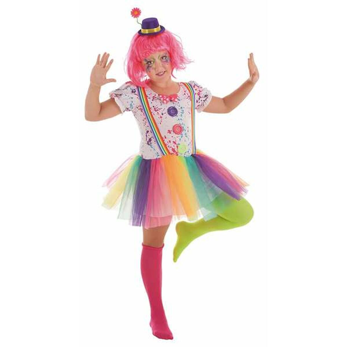 Costume for Children Male Clown Rainbow