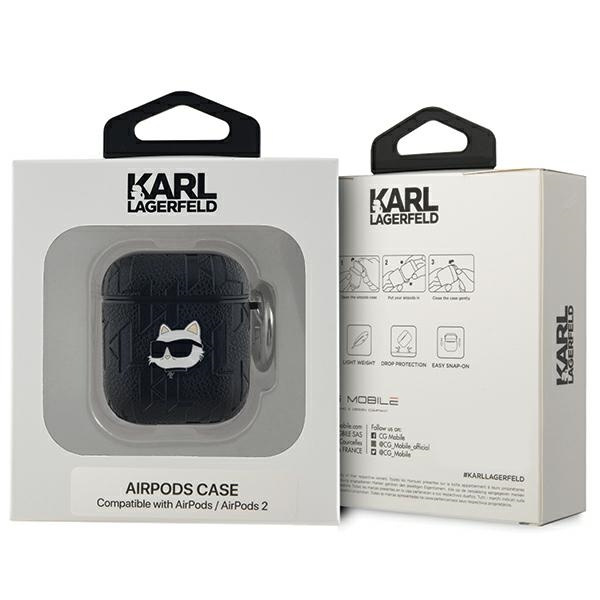 Karl Lagerfeld KLA2PGCHPK Apple AirPods 1/2 cover Monogram Choupette Head black
