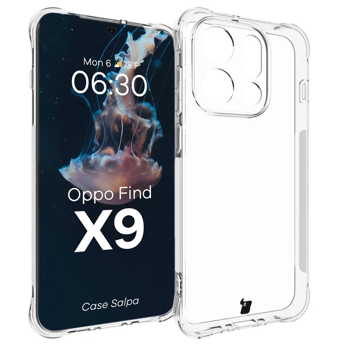 Elastyczne etui Bizon Case Salpa do Oppo Find X9 przezroczyste