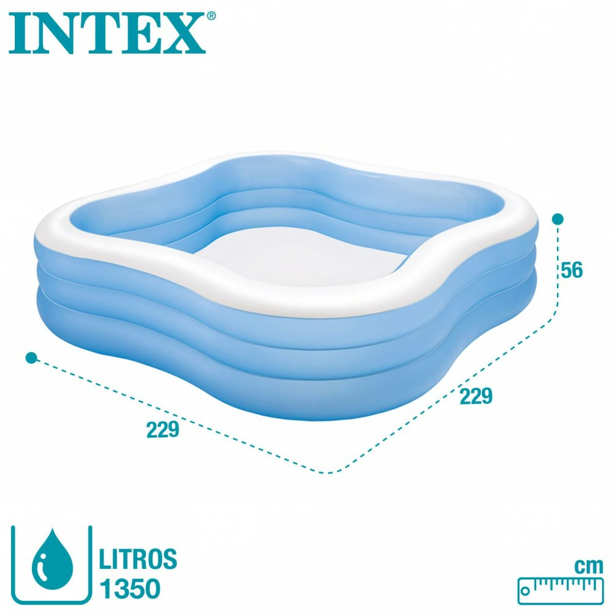 Aufblasbarer Pool   Intex 57495NP         1250 L 229 x 56 x 229 cm  