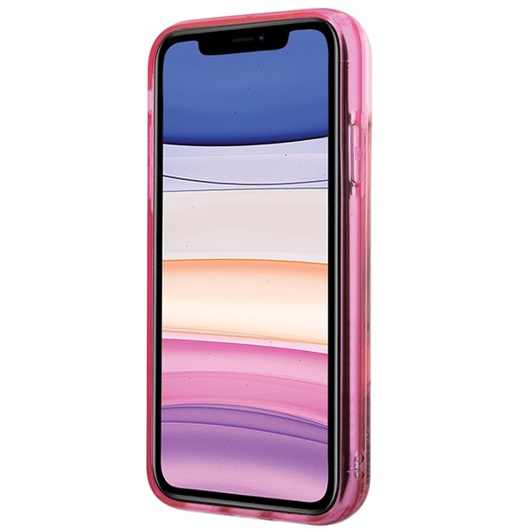 Karl Lagerfeld KLHCN61LNKHCP Apple iPhone 11/XR hardcase Glitter Karl Head pink