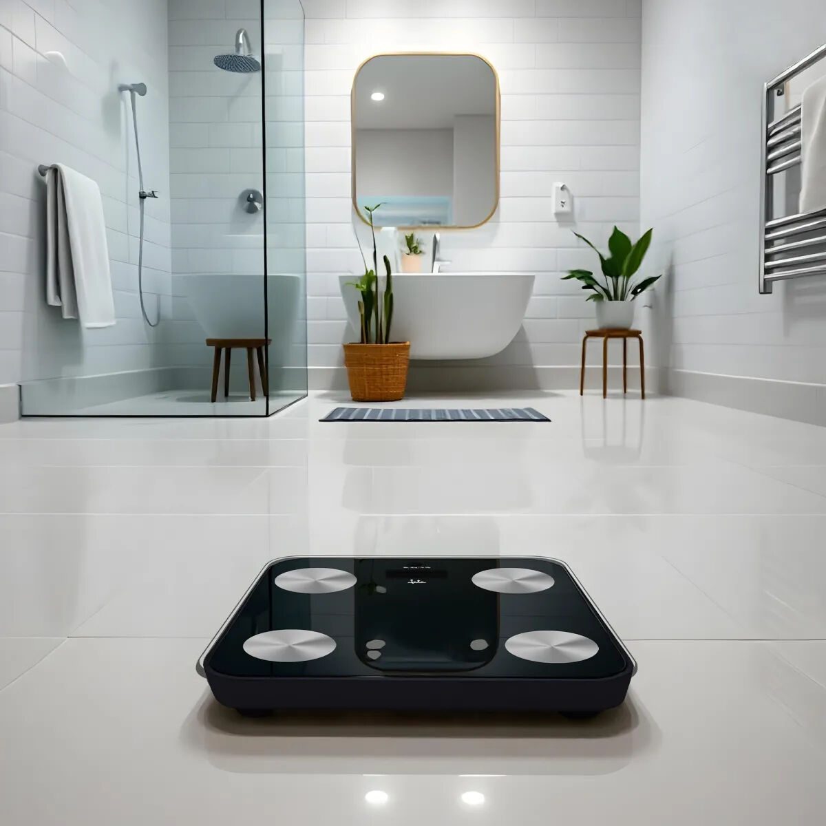 Digital Bathroom Scales JATA HBAS1155 Black Glass Tempered Glass 180 kg Digital Bathroom Scales JATA HBAS1155 Black Glass Tempered Glass 180 kg