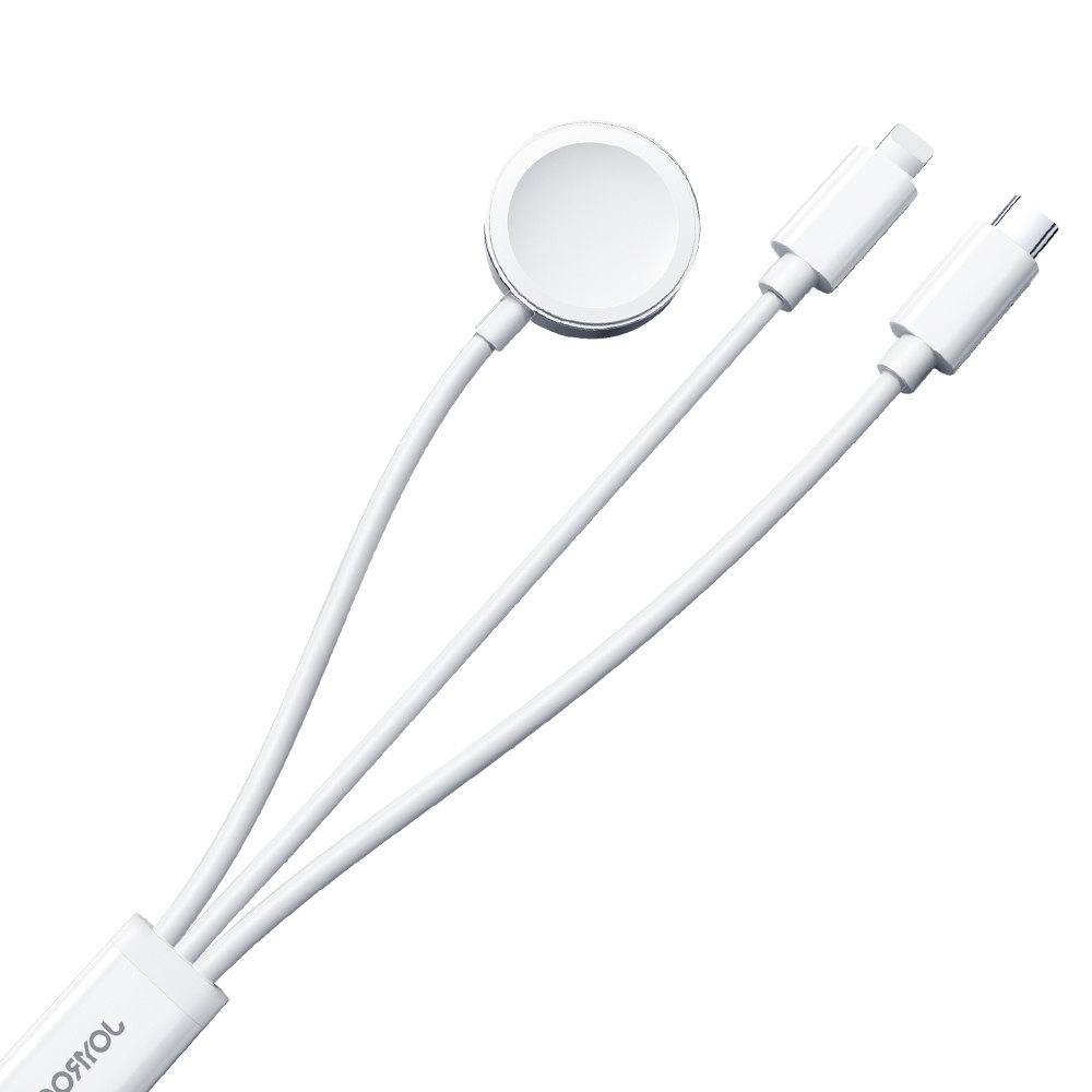 Joyroom S-IW008 3in1 cable USB-A / magnetic charger, USB-C, Lightning 1.2m white