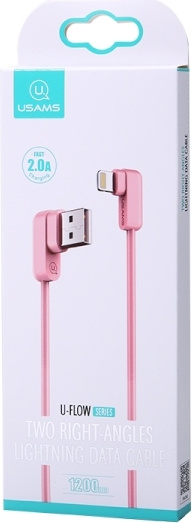 USAMS Angle Cable U-flow Lightning 1,2m 2A pink IPUSBCY03 (US-SJ165)