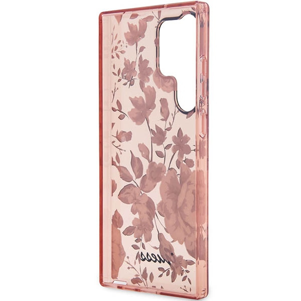 Guess GUHCS23LHCFWSP Samsung Galaxy S23 Ultra pink hardcase Flower Collection