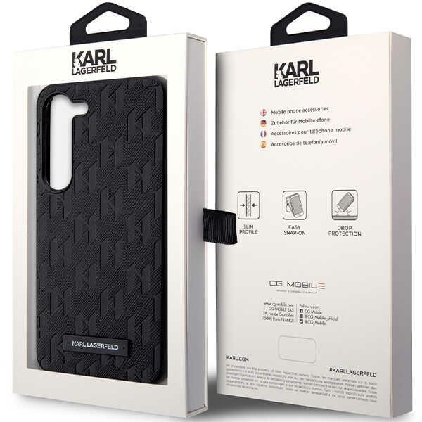Karl Lagerfeld KLHCS23SSAKLHPK Samsung Galaxy S23 hardcase black Saffiano Mono Metal Logo