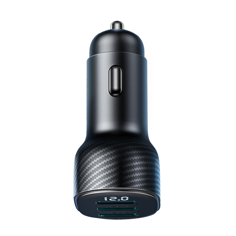 Joyroom car charger with display JR-CCD03 3xUSB-A 3.4A black