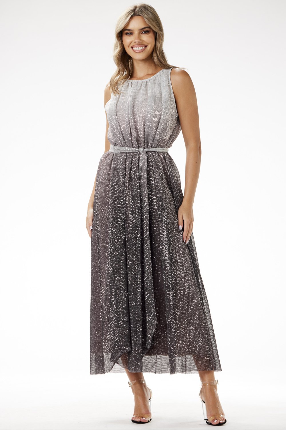  Evening dress model 204239 awama  grey